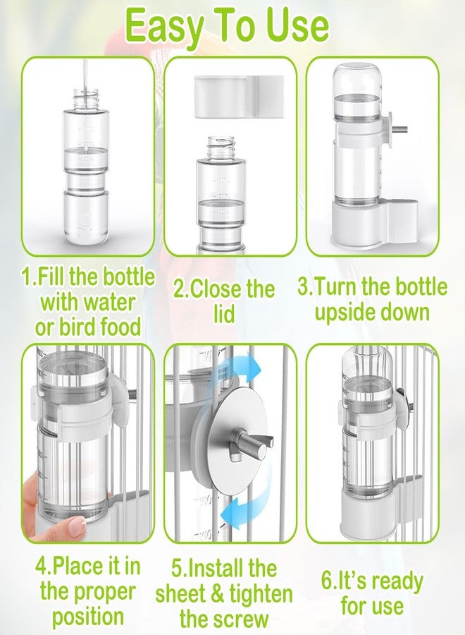 DAWZMR 2 PCS Automatic Bird Cage Water Dispenser, Parakeet Parrot Feeder Hanging Drinking - Image 3